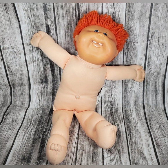Vintage Cabbage Patch Kids Doll Redhead Smiling With Teeth Blue